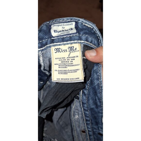 Miss Me Jeans Women's Size 27x35 Easy Boot Cut Cross Wing Pocket Bling JE5340E7K - Picture 3 of 5